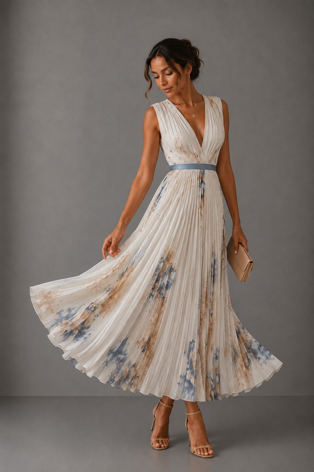 Rowella ∙ Elegantní dlouhé plisované šaty